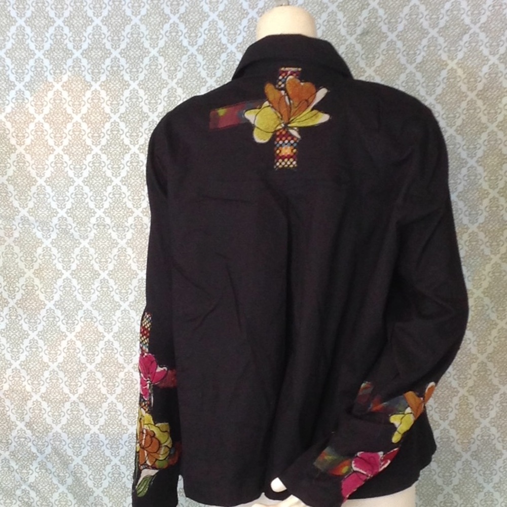 Sara Studio Patchwork Bottom Down Black Jacket - image 3